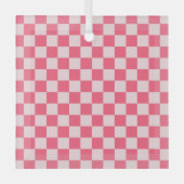 Flamingo sorbet checkerboard pattern ガラスオーナメント (正面)