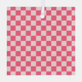 Flamingo sorbet checkerboard pattern ガラスオーナメント (裏面)