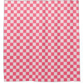 Flamingo sorbet checkerboard pattern シャワーカーテン (正面)