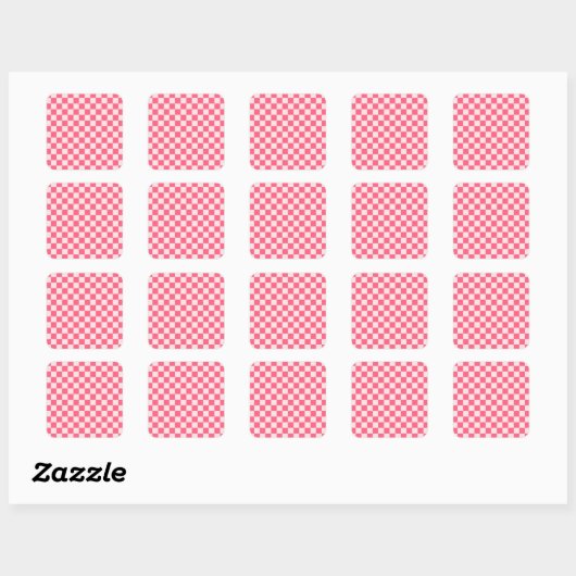 Flamingo sorbet checkerboard pattern スクエアシール (シート)