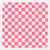 Flamingo sorbet checkerboard pattern スクエアシール (正面)