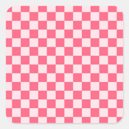 Flamingo sorbet checkerboard pattern スクエアシール