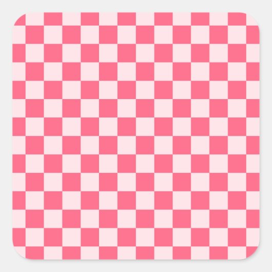 Flamingo sorbet checkerboard pattern スクエアシール (正面)