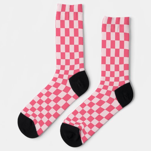 Flamingo sorbet checkerboard pattern ソックス (左)