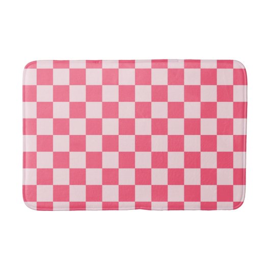 Flamingo sorbet checkerboard pattern バスマット (正面)