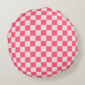 Flamingo sorbet checkerboard pattern ラウンドクッション (裏面)