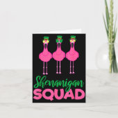 Flamingo Squad Funny Lucky St Patricks Day 2020 Te カード (正面)