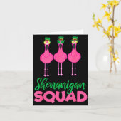 Flamingo Squad Funny Lucky St Patricks Day 2020 Te カード (黄色い花)