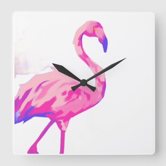 Flamingo Square Clock スクエア壁時計 (正面)