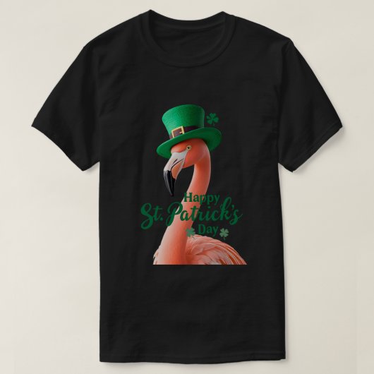 Flamingo St. Patrick’s Day T-Shirt | Cute Irish Fl Tシャツ (デザイン正面)