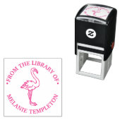 Flamingo Standing “From the library of” Name Monog セルフインキングスタンプ (インサイチュ)