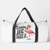 Flamingo Standing On One Leg Over ダッフルバッグ (正面)