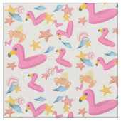 Flamingo summer party  ファブリック (クローズアップ)