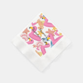Flamingo summer party 縁ありカクテルナプキン (角)