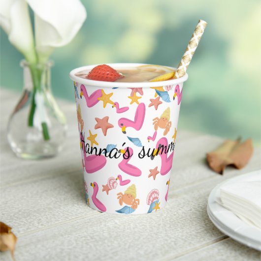 Flamingo summer party text 紙コップ (インサイチュ)