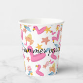 Flamingo summer party text 紙コップ (左)