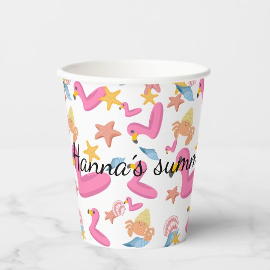Flamingo summer party text 紙コップ (正面)