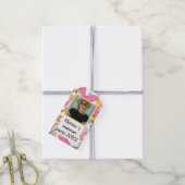 Flamingo summer party with photo ギフトタグ (より糸付き)