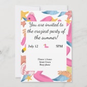 Flamingo summer party with photo 招待状 (裏面)