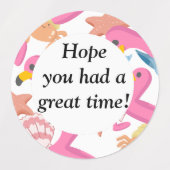 Flamingo summer party with text ラベル (デザイン2)