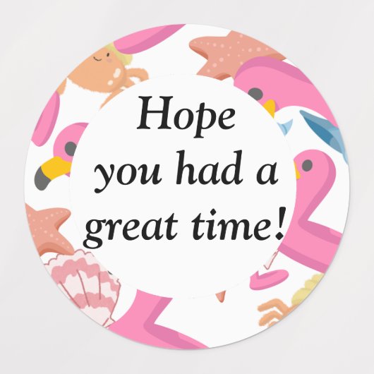 Flamingo summer party with text ラベル (デザイン2)