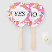 Flamingo summer party Yes No game ハンドファン (正面&裏面)