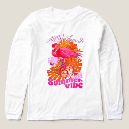 Flamingo Summer Pink トライブレンドＴシャツ (デザイン正面)