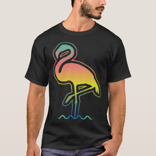 Flamingo Sunset Vibes  Summer Family Vacation Isla Tシャツ (正面)