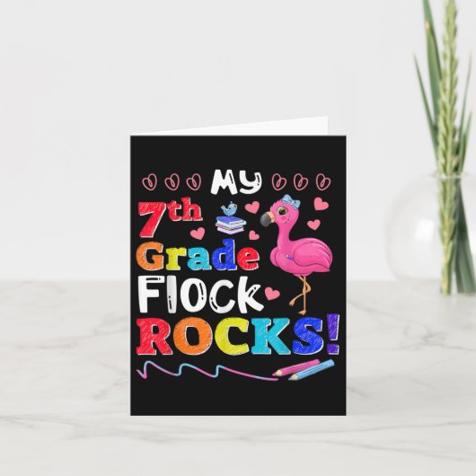 Flamingo Teacher Back To School My 7th Grade Flock カード (正面)