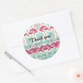 Flamingo Thank you sticker ラウンドシール (封筒)