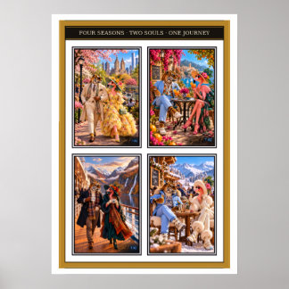 Flamingo & Tiger — Four Seasons, One Journey Poste ポスター