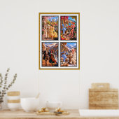Flamingo & Tiger — Four Seasons Travel Art Poster ポスター (キッチン)