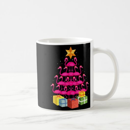Flamingo Tree Funny Ugly Christmas  コーヒーマグカップ (右)