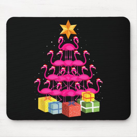 Flamingo Tree Funny Ugly Christmas  マウスパッド (正面)