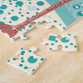 Flamingo Tropical:ヴィンテージフローラ壁紙 ジグソーパズル (側面)