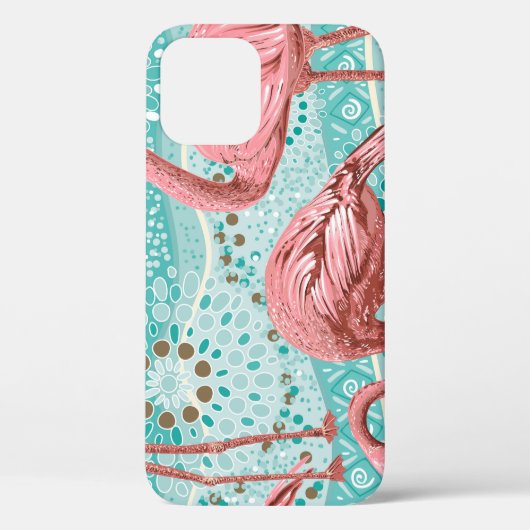 Flamingo Tropical:ヴィンテージフローラ壁紙 Case-Mate iPhoneケース (裏面)