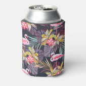 Flamingo Tropical：夏の継ぎ目のないパターン 缶クーラー (缶裏面)
