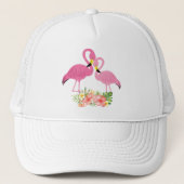 Flamingo Tropical Baseball Cap Trucker Hat キャップ (正面)