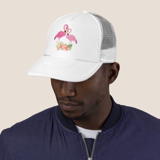 Flamingo Tropical Baseball Cap Trucker Hat キャップ (インサイチュ)