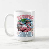 Flamingo Tropical Beach Retirement Humor コーヒーマグカップ (左)