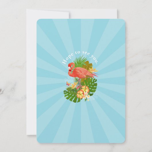Flamingo Tropical Blue Retirement  招待状 (裏面)