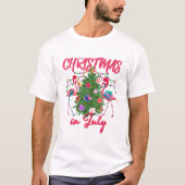 Flamingo Tropical Christmas Tシャツ (正面)