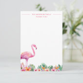 Flamingo Tropical Family Thank You Flat Card サンキューカード (スタンド正面)