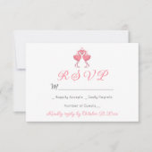 Flamingo Tropical Hawaiian Luau Beach Wedding RSVP (正面)