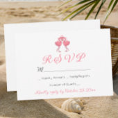 Flamingo Tropical Hawaiian Luau Beach Wedding RSVP