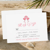 Flamingo Tropical Hawaiian Luau Beach Wedding RSVP