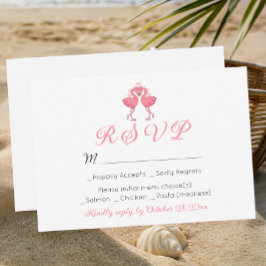 Flamingo Tropical Hawaiian Luau Beach Wedding RSVP