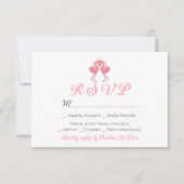 Flamingo Tropical Hawaiian Luau Beach Wedding RSVP (正面)