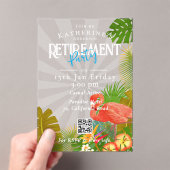 Flamingo Tropical Retirement アクリル招待状 (インサイチュ (ポータブル))