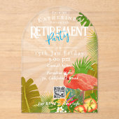 Flamingo Tropical Retirement アクリル招待状 (正面)